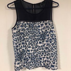 Blue cheetah tank top